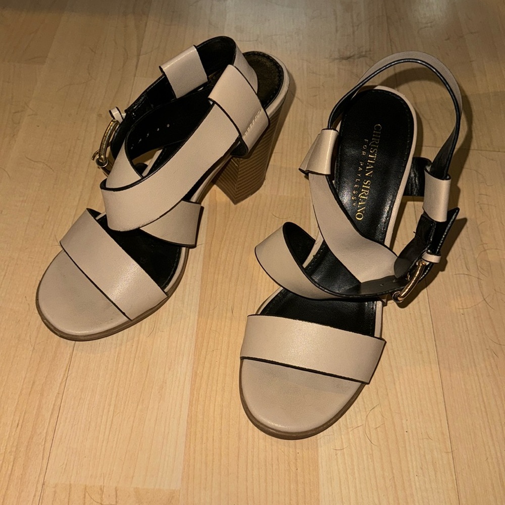 Christian Siriano Nude Block Heels